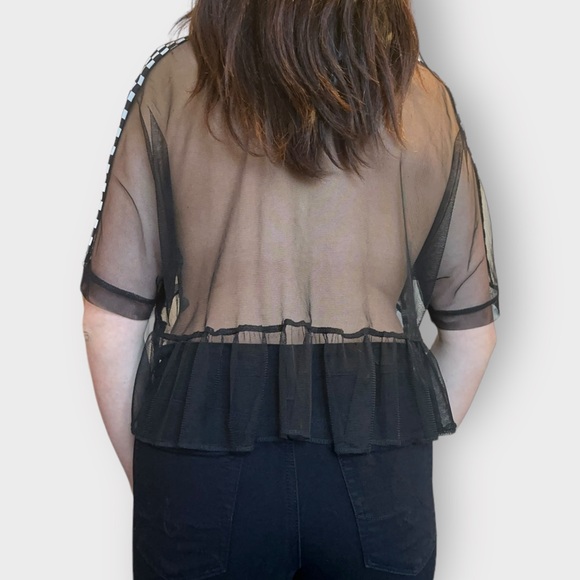 Rare! The Ragged Priest, Micro Mesh Panel & Checkered Blouse - Picture 4 of 5